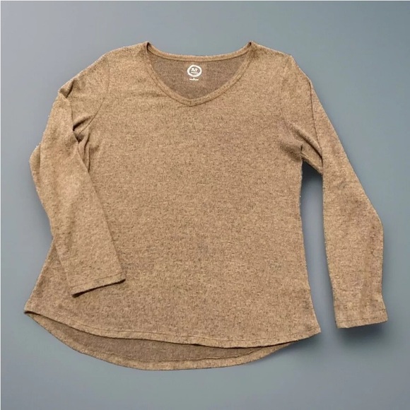 Maurices 24/7 Top Women's Size L Brown Long Sleeve Stretch Rayon Blend - Picture 4 of 8
